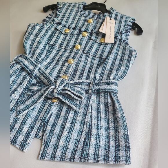 NWT$365 Cinq a Sept Matilda Tweed Reenee Vest Blazer in Navy Multi Sz XS - Picture 11 of 16